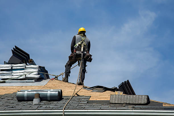 Professional Gutter Installation technician working in Blawenburg, NJ
